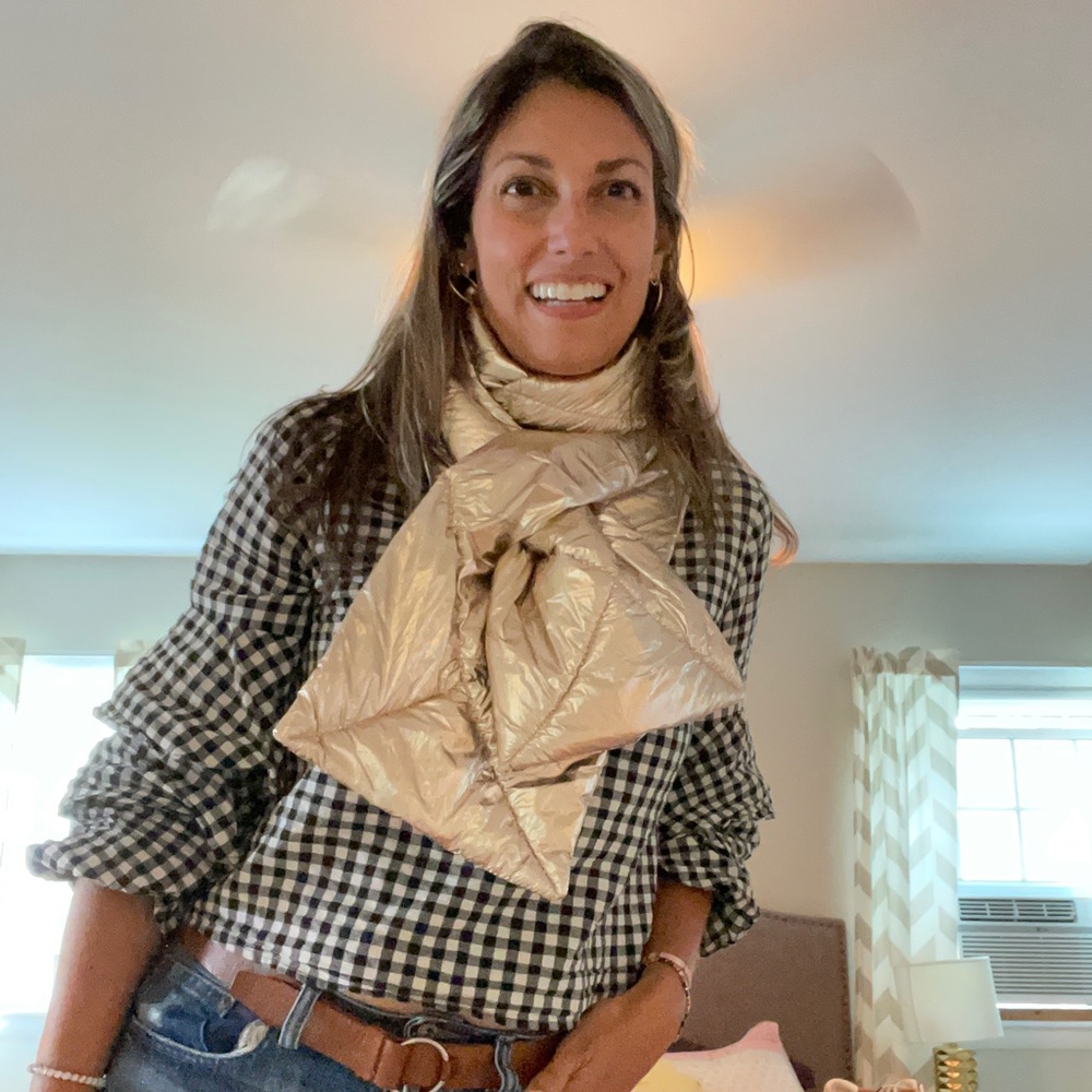 ROSE GOLD METALLIC SCARF